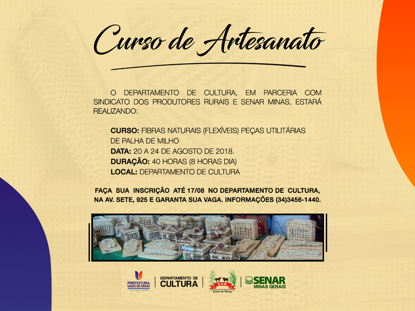 CURSO DE ARTESANATO - SETEMBRO/2018