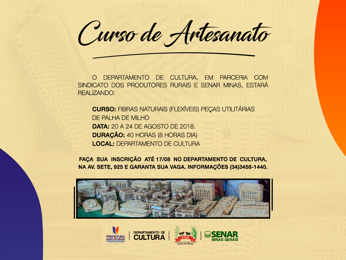 CURSO DE ARTESANATO - SETEMBRO/2018