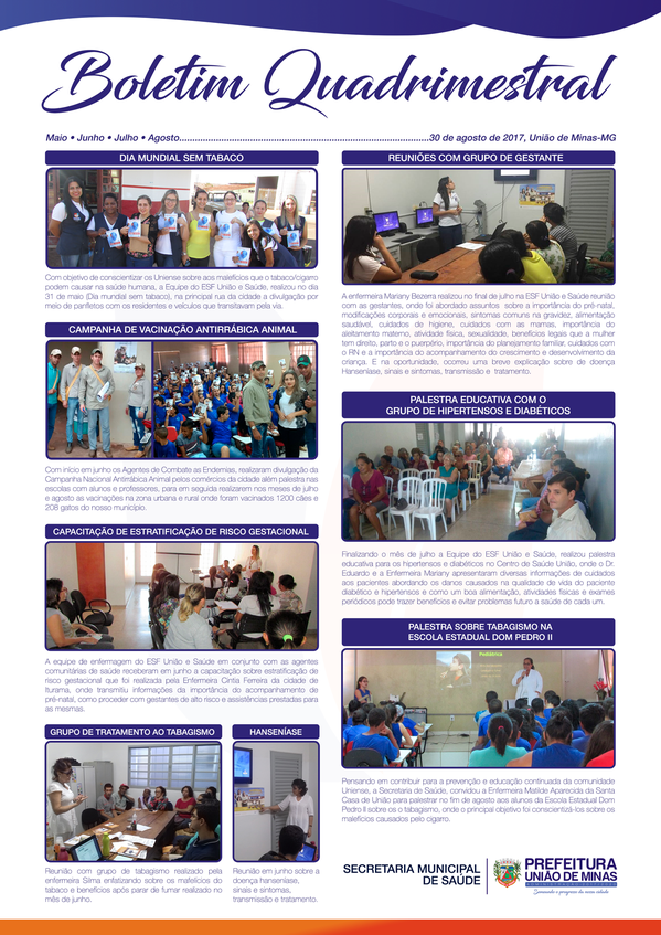 BOLETIM QUADRIMESTRAL SAÚDE